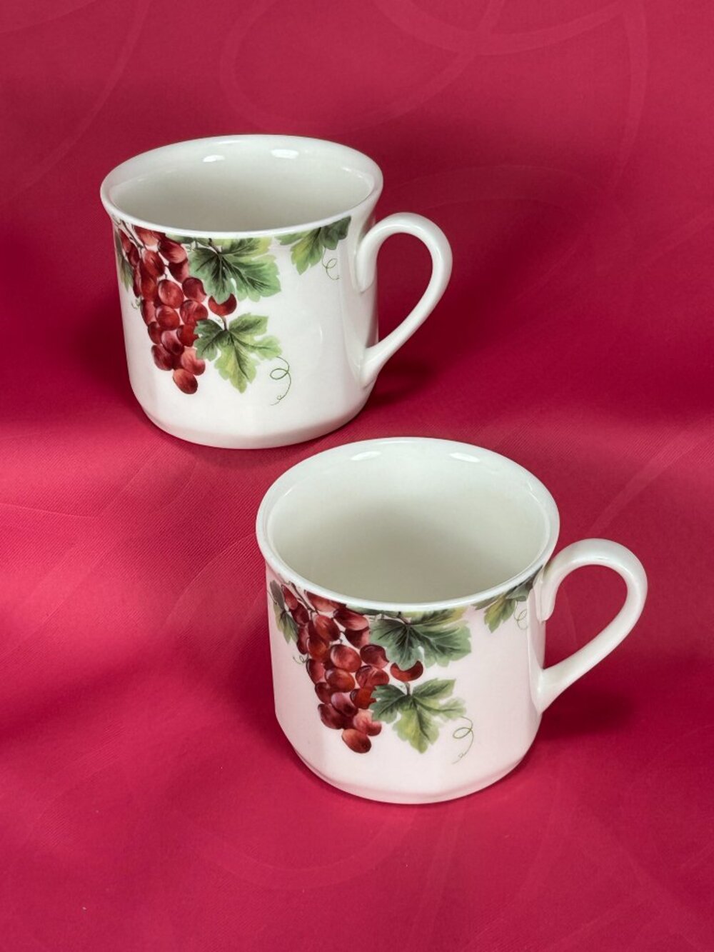 collection of 2 Royal Doulton UK Everyday Vintage Grape TC1193 tea cups